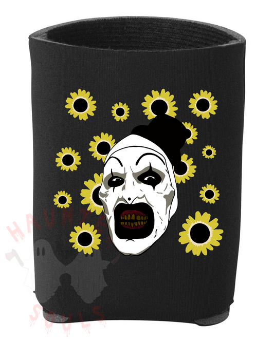 Art the Clown Inspired Floral Koozie