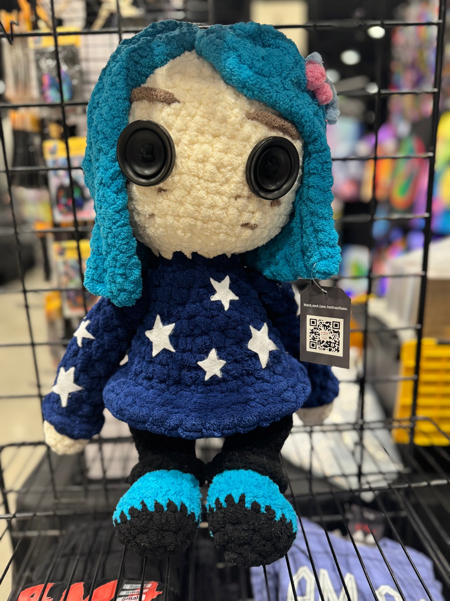Boring Blue Crochet Doll