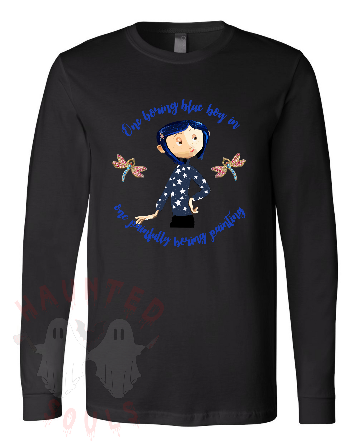 Boring Blue Adult Long Sleeve T-Shirt