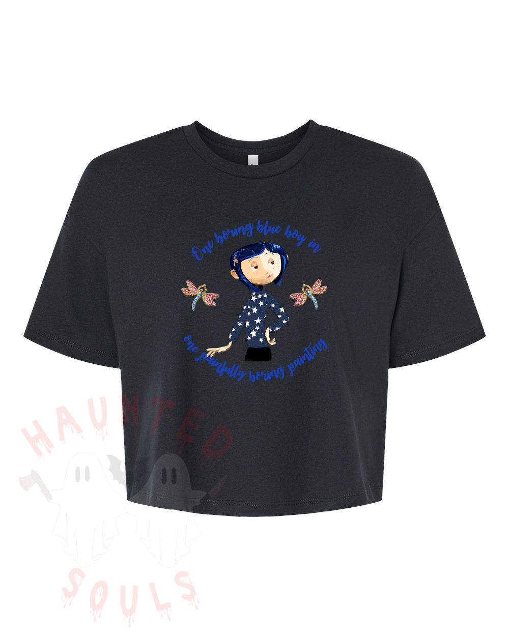 Boring Blue Adult Cropped T-Shirt