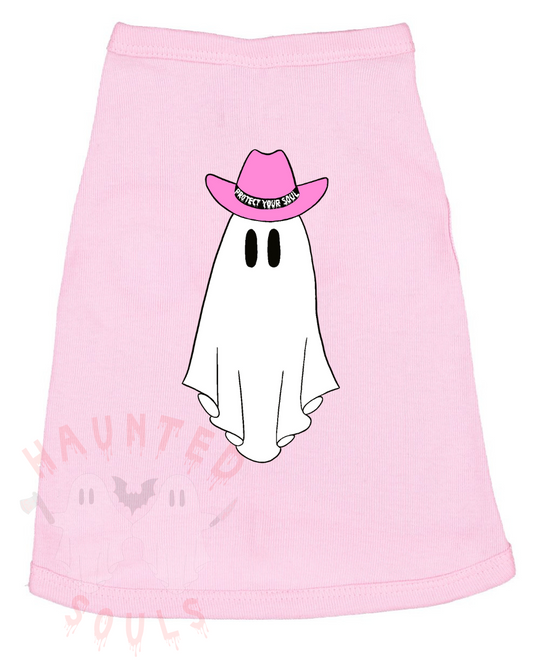 Ghostie Cowgirl Doggie T-Shirt - Pink