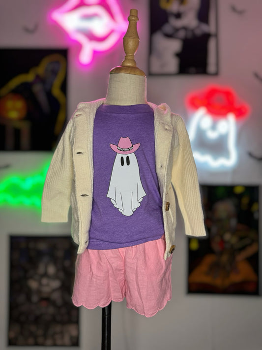 Ghostie Cowgirl Toddler T-Shirt - Purple
