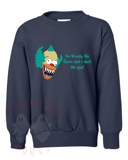 Krusty the Clown Inspired Youth Crewneck